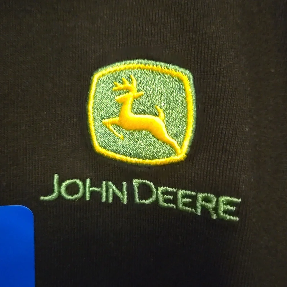 John Deere Black Long Sleeve Tee with Green Logo, Mens L - Picture 6 of 10